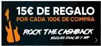 ega la Rock the Cashback!! una nueva promo en Fnac en la que por cada 100€ de compra nos regalan 15€