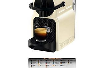 Nespresso De'Longhi Inissia EN80.CW - Cafetera monodosis de cápsulas Nespresso, 19 bares, apagado automático, color crema, Incluye pack de bienvenida con 14 cápsulas