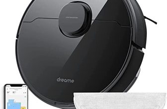 Dreame D9 MAX Robot Aspirador, LDS Laser Mapping y Slam Algoritmo de Navegación, Potencia de Succión 4000Pa, 150 Minutos de Tiempo de Ejecución, Alexa, Mapeo Inteligente para Alfombras, Pisos Duros