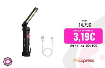 Linterna LED COB portátil, recargable por USB Luz de trabajo, lámpara colgante magnética con batería integrada, linterna de Camping, nueva