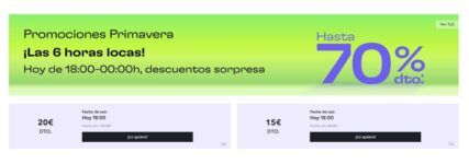 ¡Hoy Evening Drop de 18:00 a 00:00h!