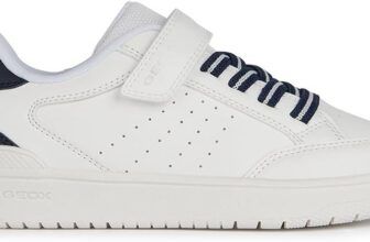 Geox J Washiba Boy A: Zapatillas Infantiles Blancas y Azul Marino