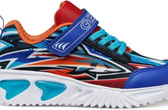 Geox J Assister Boy B: Zapatillas Azules y Naranjas para Niños