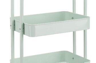 Carrito de cocina multiuso Amazon Basics en verde menta: Organización, estilo y versatilidad