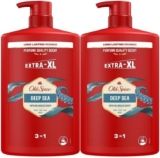 🌊 Old Spice Deep Sea Gel 3 en 1 2x1000ml – Frescura Marina para Cara, Cuerpo y Cabello