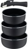 Bergner CLICK&COOK: Set de 4 Cazos Versátiles para Cocinas Modernas