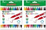 🖌️ Alpino Rotulador Double Punta Gruesa y Fina – Pack de 2 con 10+2 Colores Surtidos 🎨