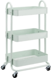 Carrito de cocina multiuso Amazon Basics en verde menta: Organización, estilo y versatilidad