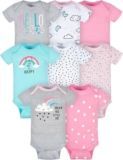 🌈 Gerber Juego de 8 bodis para bebé niña: suavidad, estilo y practicidad en un solo pack