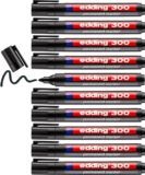 edding 300 marcador permanente – negro – 10 rotuladores
