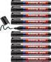 edding 300 marcador permanente – negro – 10 rotuladores