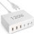 Cargador USB C, 120 W GAN de 6 Puertos USB