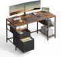 Escritorio VASAGLE Industrial con Cajones y Estantes – Orden y Estilo para tu Oficina