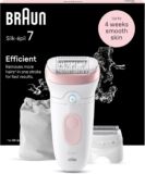 ✅ Braun Silk-épil 7 – Depiladora Eléctrica para Mujer | Eliminación del vello fácil, piel suave por semanas y depilación en seco o mojado | Modelo 7-030 Blanco/Flamenco