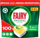 Fairy Original Todo En Uno Cápsulas De Lavavajillas, Limón, 100 Cápsulas, Efectivas Incluso En La Grasa Reseca