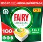 Fairy Original Todo En Uno Cápsulas De Lavavajillas, Limón, 100 Cápsulas, Efectivas Incluso En La Grasa Reseca