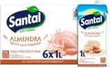 Bebida vegetal Santal Almendra sin azúcar añadido brik 1L – Caja de 6 litros