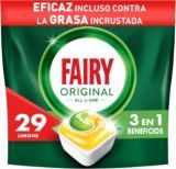Fairy Original Todo En Uno Cápsulas De Lavavajillas, Limón, 29 Cápsulas, Efectivas Incluso En La Grasa Reseca