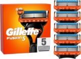 Gillette Fusion 5 Cuchillas de Afeitar Hombre, Paquete de 5 Cuchillas de Recambio (el embalaje puede variar)