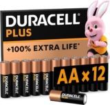 Duracell Plus pilas AA (pack de 12) – Alcalinas 1,5 V