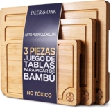 Set de 3 Tablas de Cortar de Bambú Deer & Oak | Resistentes y Ecológicas