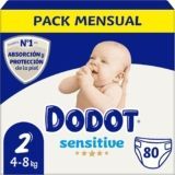 Dodot Pañales Bebé Sensitive Talla 2, 80 Pañales