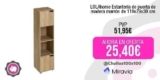 LOLAhome Estantería de puerta de madera marrón de 119x29x30 cm