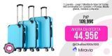 T-Lovendo – Juego 3 Maletas de Viaje Set Trolley ABS Semirigidas con Candado y 4 Ruedas. Maleta grande, mediana y pequeña.