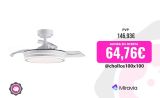 BEST SELLER ventilador L motor DC color blanco con 3 aspas, led regulable, temporizador y memoria de color. Muy silencioso.