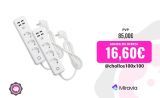 Pack x 2 unidades Regleta Inteligente WIFI Base enchufes múltiple con 3 tomas Schuko + Cargador 4 USB Wifi y Monitor de consumo Control por Alexa y Google Cable 1,5m – Nine&One Premium 9&1