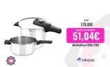 Monix Quick – Lote Set Olla de Cocina a Presión Express Rápida, Duo 4 + 6 Litros, Acero Inoxidable, Apta Gas, Vitrocerámica e Inducción