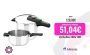 Monix Quick – Lote Set Olla de Cocina a Presión Express Rápida, Duo 4 + 6 Litros, Acero Inoxidable, Apta Gas, Vitrocerámica e Inducción
