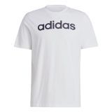 adidas Essentials Single Jersey Linear Embroidered Logo T-shirt Camiseta, White/Black, M Hombre