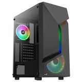 Aerocool SCAPEBKV3, Caja Gaming ATX, Frontal RGB LED, Cristal Templado, 3xVentiladores ARGB, Negro