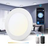Aigostar Slim Downlight LED inteligente Wifi, 12W, CCT. Regulable de luz cálida a blanca 3000-6500K