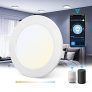 Aigostar Slim Downlight LED inteligente Wifi, 12W, CCT. Regulable de luz cálida a blanca 3000-6500K