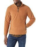 Amazon Essentials Chaqueta de Forro Polar con Cremallera de un Cuarto Hombre, Marrón Tofe, S