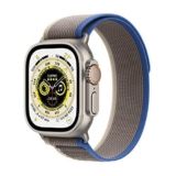 Apple Watch Ultra (GPS + Cellular, 49mm) Reloj Inteligente con Caja de Titanio – Correa Loop Trail Azul/Gris – Talla S/M. Monitor de entreno, GPS de Alta precisión, autonomía Extraordinaria