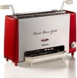 Ariete 730 Grill eléctrico, cocción vertical, redue grasas y el humo, temporizador ajustable 30 min, grill extraíble y lavable, bandeja antigoteo, 1.300 W, rojo