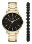 Armani Exchange Reloj para Hombre, Movimiento de tres manecillas, caja de acero inoxidable dorado de 42 mm con correa de acero, AX7119