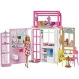 Barbie con apartamento Casa de muñecas con una figura, muebles y accesorios, regalo +3 años (Mattel HHY40)