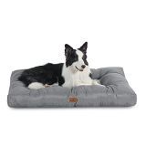 Bedsure Cama Perro Impermeable Grande – 91x68x10 cm Colchón Perro Lavable, Cojín Perro Antipelo y Suave, Gris