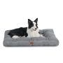 Bedsure Cama Perro Impermeable Grande – 91x68x10 cm Colchón Perro Lavable, Cojín Perro Antipelo y Suave, Gris