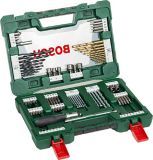 Bosch Maletín de 91 V-Line unidades para taladrar y atornillar (para madera, piedra y metal, con destornillador