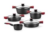 BRA Premiere – Batería 5 piezas de aluminio fundido con antiadherente, apta para todo tipo de cocinas Incluso inducción [Amazon Exclusive]