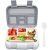 Bugucat Fiambrera Bento Box 800ML, Caja de Almuerzo con 5 Compartimentos y Cubiertos, Lunch Box sin BPA, Lonchera Aptos para Microondas y Lavavajillas, Caja de Bento (Gris)
