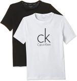 Calvin Klein Modern tee Camiseta, Negro (Black/White Lg 930)