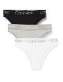 Calvin Klein 3Pk High Leg Tanga Ropa interior, Black/White/Grey Heather, M Mujer (Pack of 3)
