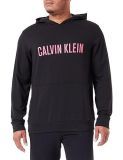 Calvin Klein Hombre Hoodie L/S con capucha, Black W/ Fuchsia Rose, M