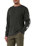 Carhartt Camiseta con logotipo gráfico en la manga larga, tejido grueso, Relaxed Fit Para Hombre, Marrón Peat, M